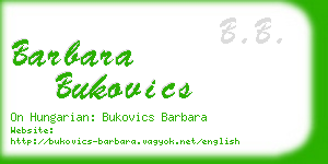 barbara bukovics business card